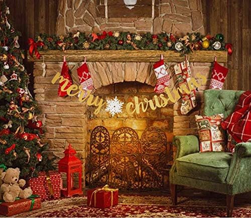 Merry Christmas Banner ile Altın Glitter Kar Tanesi Çelenk Noel Tatil Parti Süslemeleri için Topfunyy tarafından