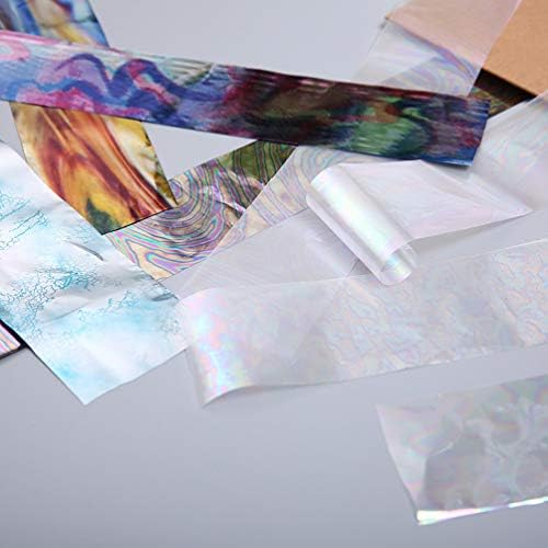 Lurrose Holografik tırnak Folyo Çıkartmalar Glitter Transferi Tırnak Çıkartmaları DIY Süslemeleri Kızlar ve Kadınlar için,