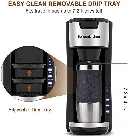 Tekler Hizmet Kahve Makineleri İçin K Fincan Pod & Kahve Zemin, Mini 2 İn 1 Kahve Makinesi Makineleri 30 Oz Rezervuar Demlemek