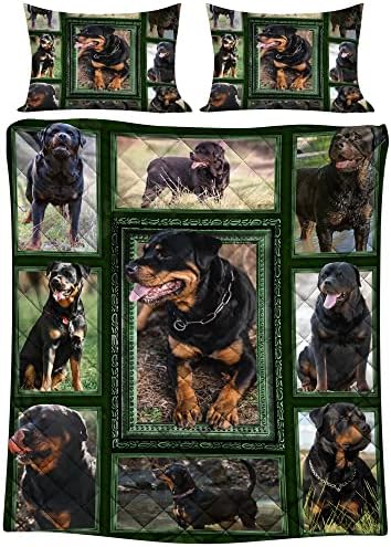 Rottweiler Köpek Yorgan Yatak Seti, Köpek Severler için En İyi Hediye, Erkekler için Hediye, Kızlar, Anne, Büyükanne, Özel