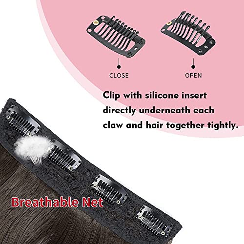 7 adet 20 inç Uzun Yumuşak Dalgalar Kalın Hairpieces, Dalgalı Saç Uzantıları Klip, Kadınlar için Dalgalı Uzun Saç Uzantıları