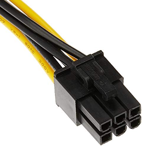 Monoprice SATA Kablosu-0.67 Feet-Siyah / SATA 15pin'den 6pin'e PCI Ekspres Kart Güç Kablosu