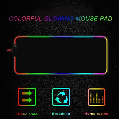 PandainspirS Persionalized RGB Oyun Mouse Pad, Özelleştirilmiş LED Yumuşak Ekstra Genişletilmiş Büyük Mouse Pad, Su geçirmez
