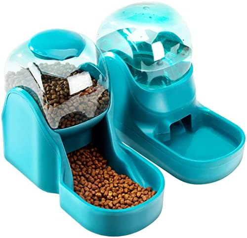 Otomatik evcil hayvan besleyici ve Waterer Kedi Köpek Yerçekimi yiyecek kasesi Seti 3.8 L 1 su sebili ve 1 yiyecek besleyici