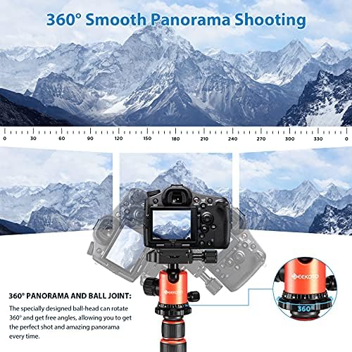 GEEKOTO 58 DSLR Tripod, Kompakt Alüminyum Alaşım Hafif kamera tripodu ile 360 Derece Panorama Topu Kafa, profesyonel kamera
