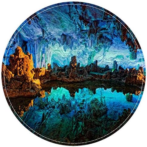 HEOEH Renkli Doğal Mağara, kaymaz Paspas 15.7 Yuvarlak Alan Kilim Halı Kilim Çocuklar için Yatak Odası Bebek Odası Oyun Odası
