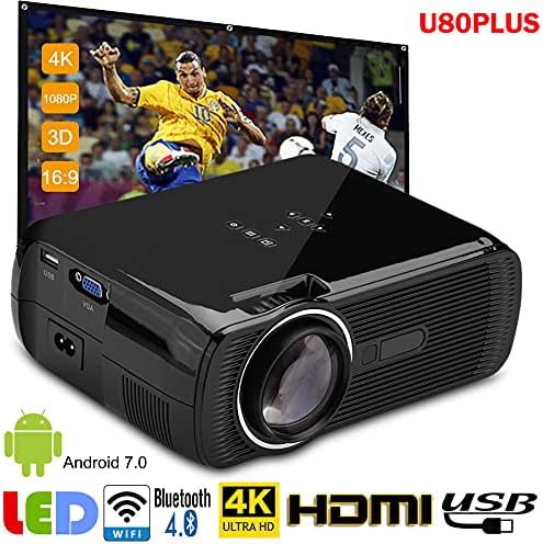 Ev Sineması Medya Oynatıcı, LED Projektör WiFi 1080P Full HD VGA, AV ve USB Girişi Ev Sineması Film Projektörü için Küçük ve