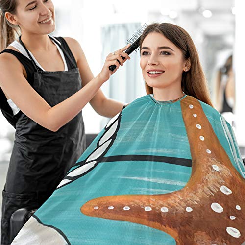 Salon Kuaför Cape Denizyıldızı Baskılı Saç Kesme Pelerinler, Sakal Tıraş Önlüğü Ev Salon ve Berber Dükkanı için