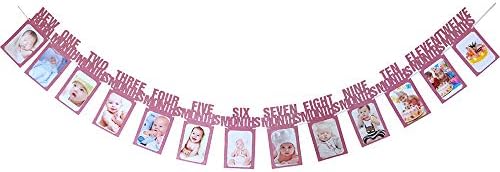 1. Doğum Günü Fotoğraf Afişi, İlk Doğum Günü Partisi Malzemeleri, Yeni Doğandan 12 Aya Kadar Bebek Fotoğraf Süslemeleri, Pembe