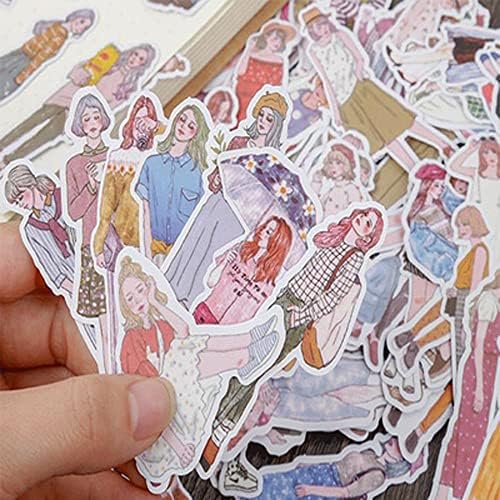 100 adet / paket Günlüğü Güzel Kızlar DIY Zanaat Planlayıcısı Dizüstü Dekoratif Sticker El Kitabı Çıkartmalar Mori Kız Çıkartmalar
