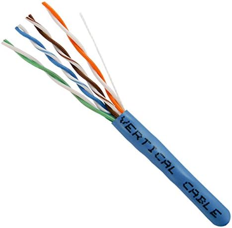 Dikey Kablo Cat5e, 350 MHz, UTP, 24AWG, 8C Katı Çıplak Bakır, 1000ft, Mavi, Toplu Ethernet Kablosu-054 Serisi