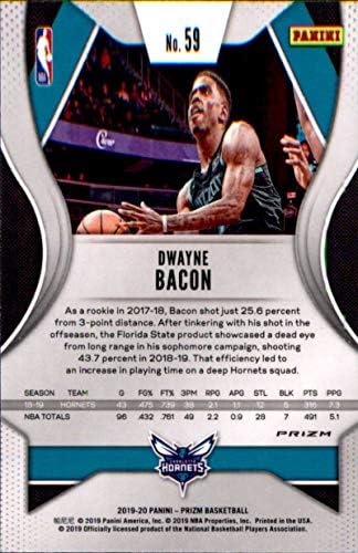 2019-20 Panini Prizm Prizm Kırmızı Beyaz ve Mavi 59 Dwayne Bacon Charlotte Hornets NBA Basketbol Ticaret Kartı