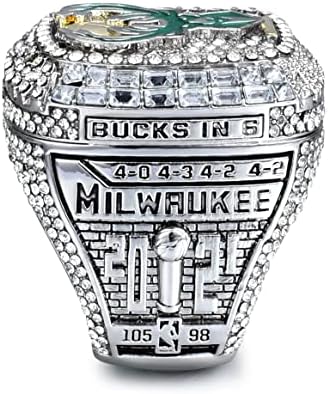 2021 Milwaukee Şampiyonası Yüzük Çoğaltma Basketbol Şampiyonlar Yüzük Şampiyonası Yüzük Kutusu ile ' Bucks Antetokounmpo Koleksiyonu