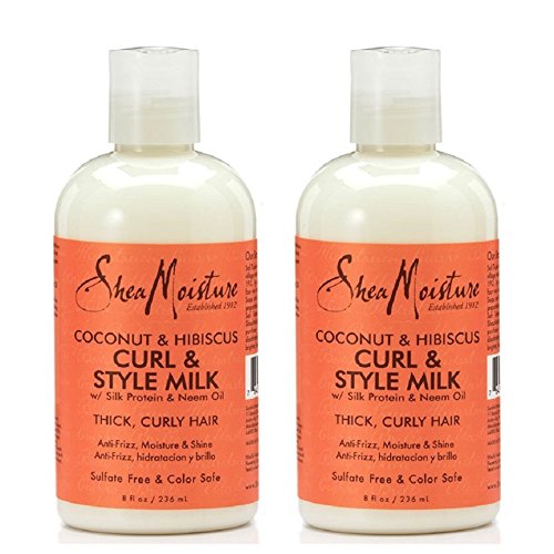 Shea Moisture Coconut & Hibiscus Curl & Style Süt 8 Sıvı Ons, 2'li Paket