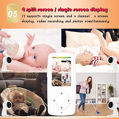 DBM-TOR bebek monitörü ile 2.4-İnç Renkli Ekran, Kablosuz Video Bebek Monitörü Kamera ile Gece Görüş, Bebek Uyku Dadı, LCD
