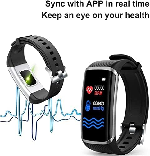 Su geçirmez spor akıllı izle Bluetooth 4 0 Şarj edilebilir kalp hızı Kan Basıncı Akıllı Bilezik(Renk: Pembe) - Siyah