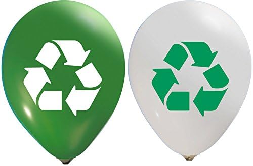 Parti Bölgesi Çöp Partisi, Yeşil Kampanyalar veya Çöp Kamyonu Süslemeleri için 16 adet Geri Dönüşüm Balonu Seti-2 Taraflı Baskıda