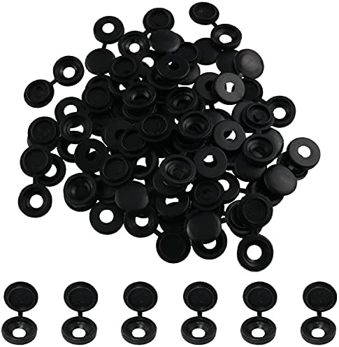JıanLıng 50 PCS Siyah Plastik vidalı kapak, M4 Kendinden Dokunarak Makinesi Tel Koruma Kapağı, Vida Kapakları, Menteşeli Kapaklar
