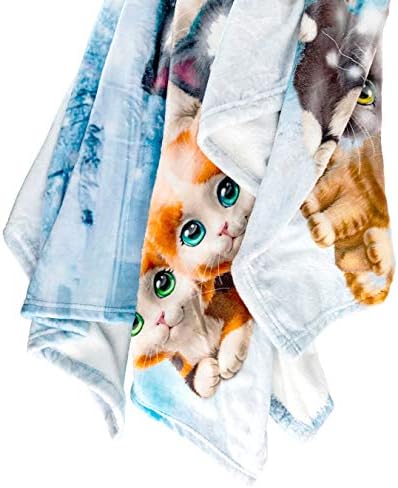 Kedi Atma Battaniyesi, Yetişkinler, Çocuklar, Erkekler, Kızlar ve Yavru Kediler için Sevimli Ekstra Büyük Kitty Kedi Battaniyesi,