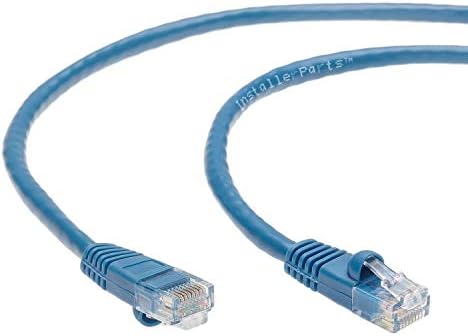 InstallerParts (10 Paket Ethernet Kablosu CAT6 Kablo UTP Önyüklenmiş 0.5 ve 1 FT-Beyaz, 0.5 FT Mavi-Profesyonel Seri-10 Gigabit/Sn