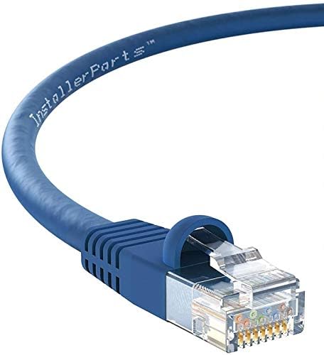 InstallerParts (10 Paket Ethernet Kablosu CAT6 Kablo UTP Önyüklemeli 0.5, 1 ve 1.5 FT-Mavi-Profesyonel Seri-10Gigabit / Sn