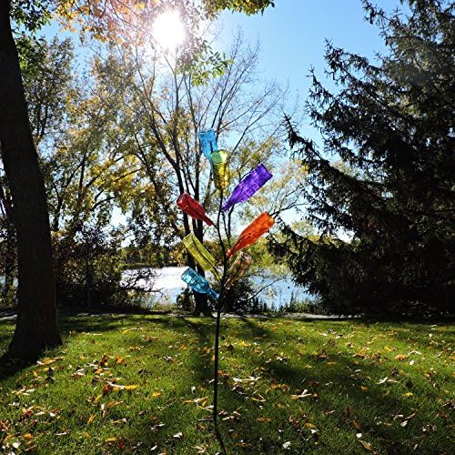 Renkli Cam Şişeler, Açık Bahçe Şişe Ağacı veya Kapalı Ev Dekorasyonu için 6 Adet Renkli Dekoratif Vintage Şişe (Gökkuşağı Renk