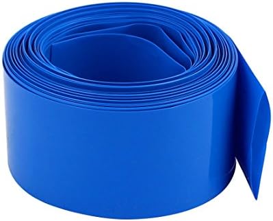 uxcell 40mm düz Genişlik 10 M uzunluk PVC ısı Shrink tüp mavi 18650 pil paketi için