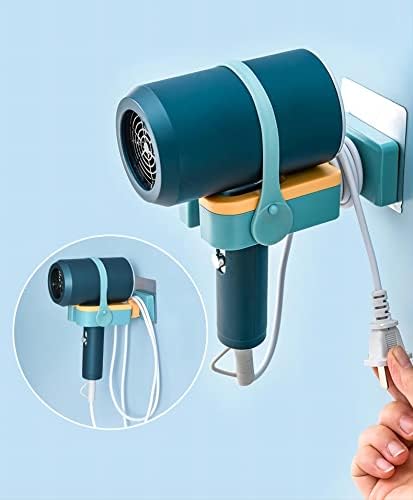 Saç kurutma Makinesi Standı, Ev Banyo Oturma Odası Olmayan Delikli kendinden Yapışkanlı saç kurutma makinesi Asılı Raf, 1 Paket