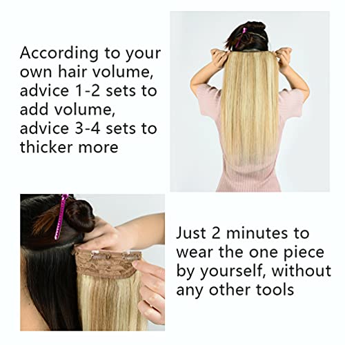 Winsky klipsli postiş, 100 % gerçek insan saçı - Tek Parça 3/4 Tam Kafa Kahverengi Golleri Saç Parçaları 70 gram Kadınlar için
