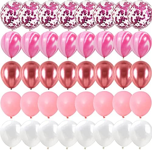 OMILA 40 Adet Mavi Set Akik Mermer Balonlar Gümüş Konfeti Balon Düğün sevgililer Günü Bebek Duş Doğum Günü Partisi Süslemeleri