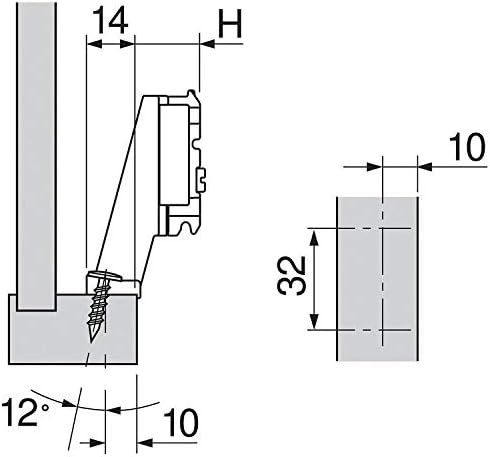 Blum 9mm Ankastre Yüz Çerçeve Adaptör Plakası, Kam Ayar Yüksekliği, Vidalı. 175H5030. 21 (Tek Plaka)