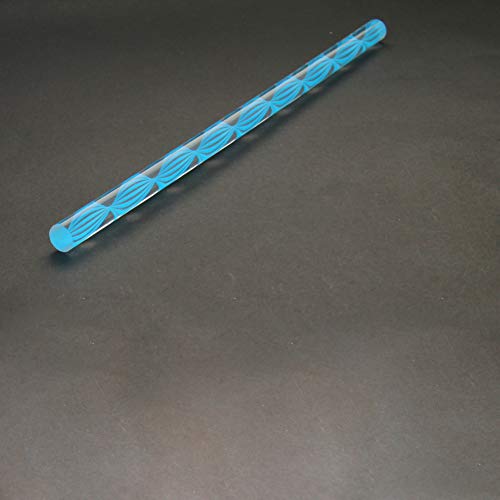 Jutagoss Bükülmüş Çizgi Akrilik Çubuk Katı Plastik Bar DIY El Sanatları için 10mm Çap 250mm Uzunluk Açık Mavi 2 Adet