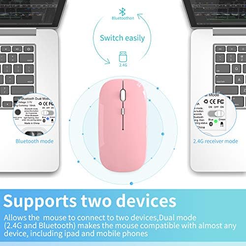 Bluetooth Fare,USB Nano Alıcı ile Gürültüsüz Fare ,İnce Çift Modlu(Bluetooth + USB) Dizüstü Bilgisayar, Dizüstü Bilgisayar,iPad,MacBook