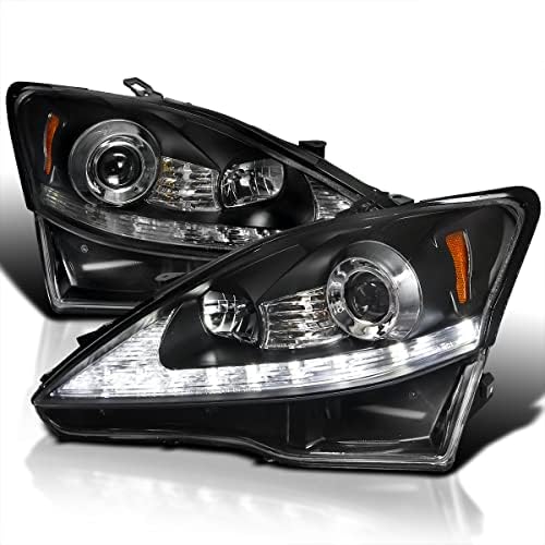 Spec-D Tuning SMD Led Sinyal Projektör Farlar Siyah ile Uyumlu Lexus Is250 Is350 2006-2009 L + R Çifti Başkanı ışık lamba donanımı