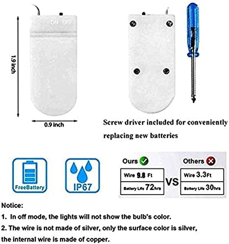 YİTİNG 24 paket 30 Led peri ışıklar pil kumandalı 10.2 ft (3 M) gümüş bakır tel LED Mini dize ışıklar su geçirmez soğuk beyaz