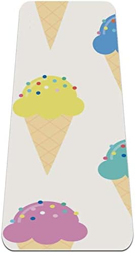 Unicey Renkli Dondurma Konileri Desen Yoga Mat Kalın Kaymaz Yoga Paspaslar Kadın ve Kız egzersiz matı Yumuşak Pilates Paspaslar,