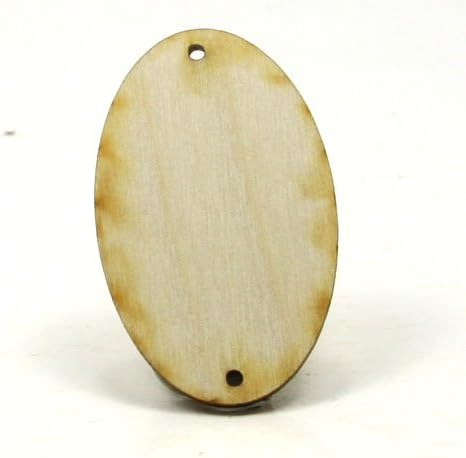 Mylittlewoodshop-Pkg of 100-Oval-2 inç tarafından 1-1 / 4 inç ile 2 2mm Delik üst ve Alt ve 1/8 inç Kalın Bitmemiş Ahşap (LC-OVWH22-100)