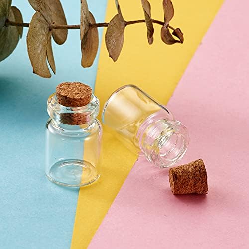 Cherıswelry 20 pcs Mini Sevimli Küçük cam kavanoz 5 ml Temizle Dileğiyle Şişe Boş Şişe Charms Yapmak Bir Dilek Şişeleri ile