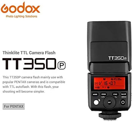 GODOX TT350P Thinklite 2.4 G HSS 1/8000 s TTL GN36 kamera flaşı ile Uyumlu PENTAX 645Z K-3II K-1 KP K-50 K-S2 K70 Kamera +