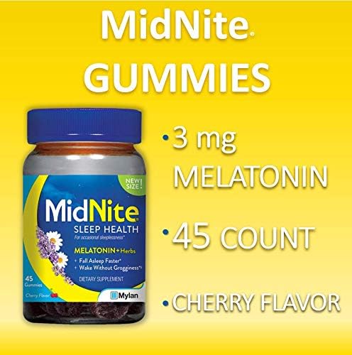 MidNite Gummies İlaçsız Uyku Yardımı, 45 Sayım
