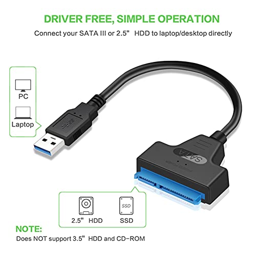 1 adet USB SATA 3 Kablo Sata USB 3.0 Adaptörü kadar 6 Gbps Destek 2.5 İnç Harici SSD HDD Sabit Disk 22 Pin Sata III A25 2.0,