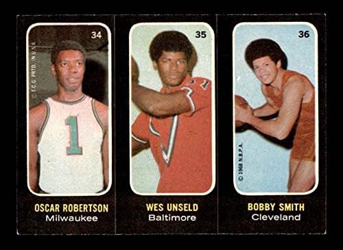 1971 Topps 34 Robertson/Unseld/Smith Bucks / Mermiler(Sihirbazlar)/Cavaliers (Basketbol Kartı) ESKİ/MT Bucks / Mermiler(Sihirbazlar)