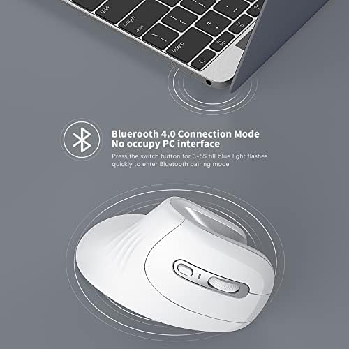 Ergonomik Kablosuz Fare, Bluetooth Dikey Fare 2.4 G Optik Dikey Fareler Dizüstü Bilgisayar, Masaüstü, PC, MacBook için Ayarlanabilir