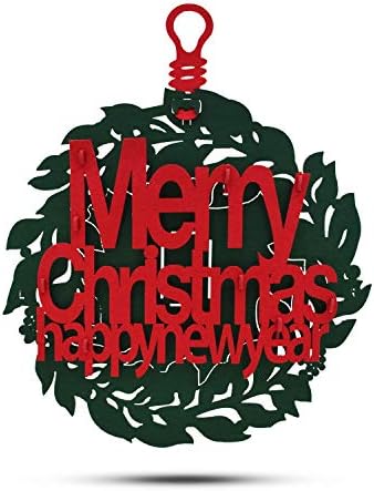 Senhuı 15 İnç Noel Süslemeleri Çelenk-Merry Christmas Mutlu Yeni Yıl Burcu-Noel Dekor Çelenk Ev Duvar Kapı Vitrin için