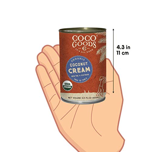 CocoGoods Co Tek Kökenli Organik Hindistan Cevizi Kreması 13.5 fl. oz-Glutensiz, GDO'suz, Vegan ve Süt içermeyen, 6 paket