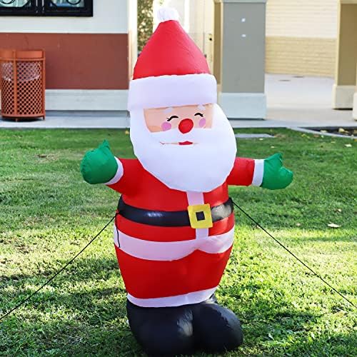 GOOSH 5 FT Noel şişme açık gülen Noel Baba, havaya uçurmak bahçe dekorasyonu gümrükleme için LED ışıkları ile dahili tatil