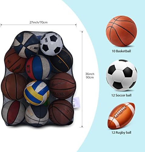 DoGeek Örgü Çanta Dayanıklı Örgü İpli Çanta Spor spor malzemeleri Çantası Tutmak için Basketbol, Voleybol, Beyzbol, yüzme Dişli