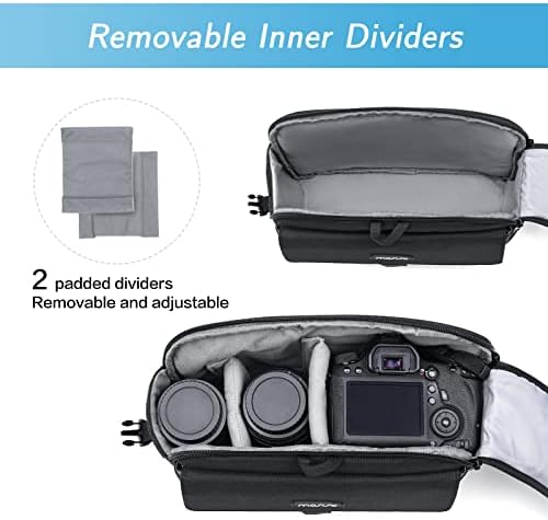 MOSISO Kamera Çantası Kılıf, DSLR / SLR / Aynasız Fotoğraf Makinesi askılı çanta Kompakt Crossbody Yastıklı Kamera omuzdan