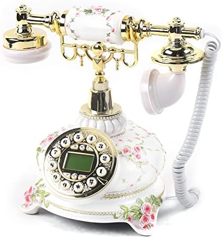 Avrupa Vintage Telefon, Vintage Antika Tarzı Telefon, Kablolu Eski Moda Antika Sabit Telefon Dekor, Kablolu Ev Ofis Telefon