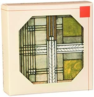 CoasterStone Emici Taş Bardak Altlıkları, Frank Lloyd Wright, Sanat Cam Tasarımları, Çok Renkli